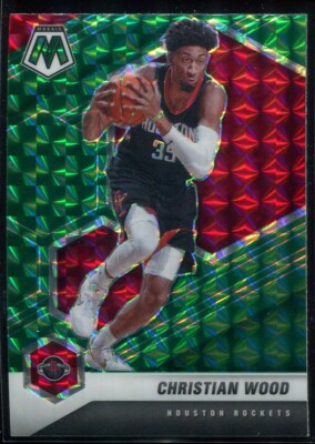 2020-21 Panini Mosaic Green Red Prizm Christian Wood #165 Houston