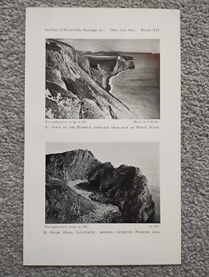 Purbeck Anticline und Star Hole Lulworth - Antikdruck - 1947