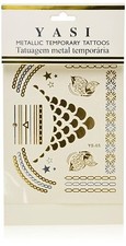 Metallic Tattoo Gold Silver Black Temporary Bling Flash Craft Sticker Halloween