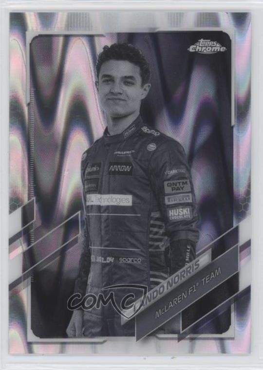 2021 Topps Chrome Formula 1 Black & White RayWave Refractor Lando Norris #6 13c1