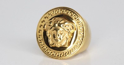 MASSIVE XL Medusa Men's Statement RING 26g ULTRA HEAVY WOW Gold