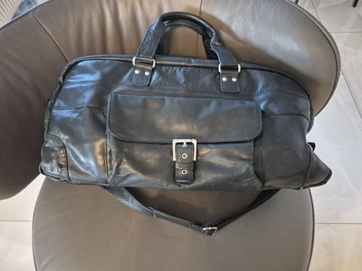 Leder Reise Schwarz Gepäck Seesack Weekender Sporttasche