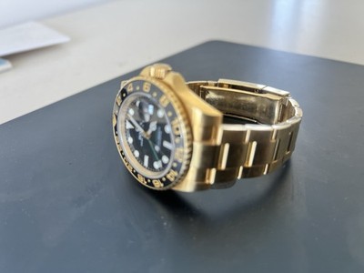 Rolex GMT-Master II 116718LN Gold Oyster Bracelet with Black Bezel