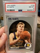 1990 NBA Hoops Rik Smits #139 Pacers Basketball Card PSA NM-MT 8