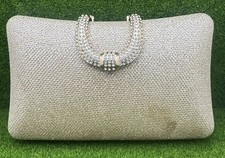 Champagne Sparkle Rhinestone Clasp Evening Bag Clutch/Wristlet