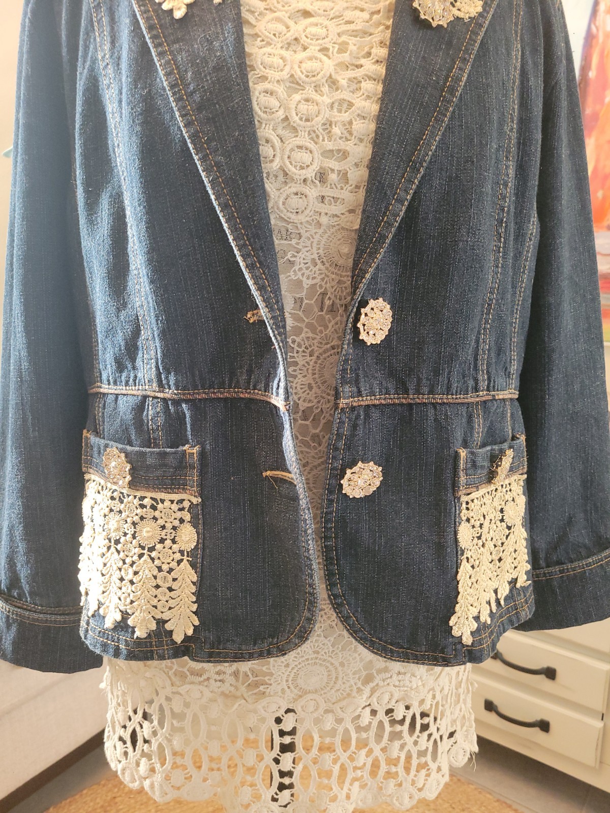 Upcycled Denim Jacket - image 4