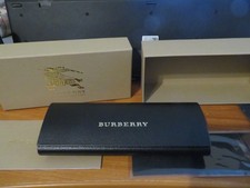 NEW BURBERRY GLASSES CASE BLACK IN BOX WITH CLEANING CLOTH AND CERTIFICATE