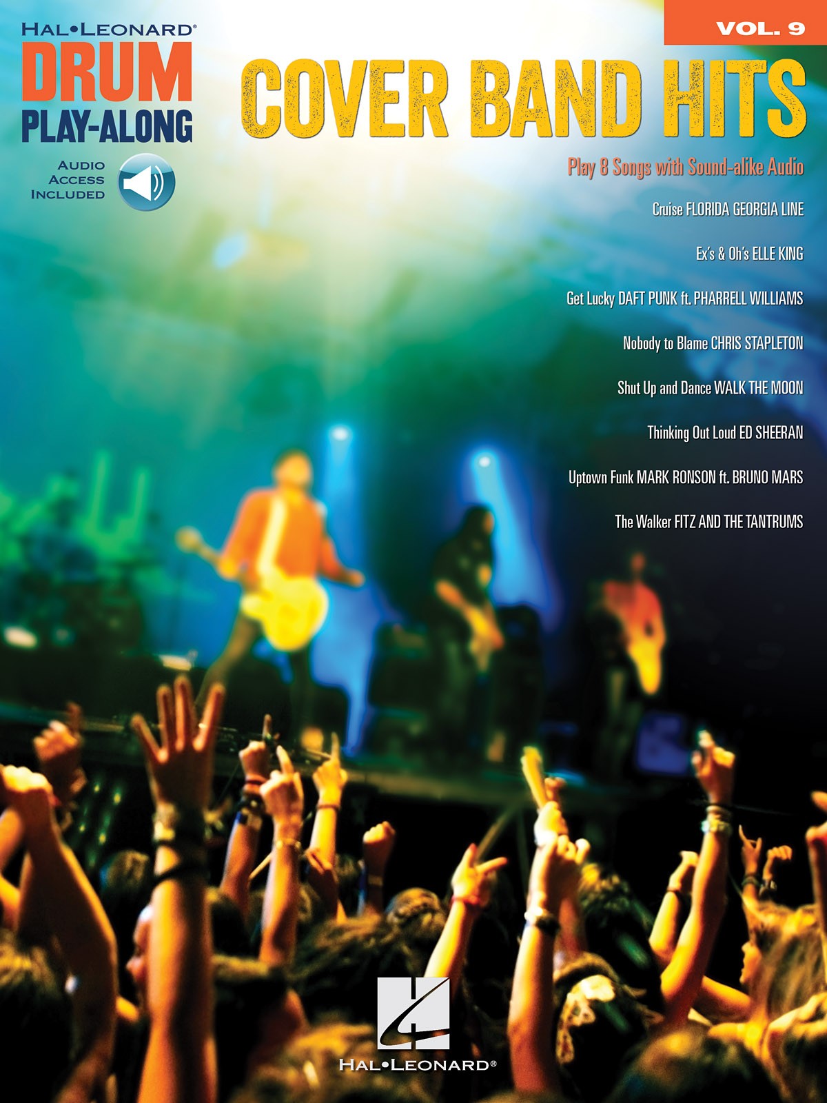 Cover Band Hits for Drum Play-Along Vol 9 Sheet Music Pop Song Book Online Audio