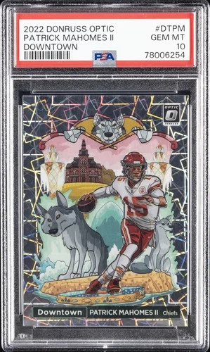 2022 PANINI DONRUSS OPTIC DOWNTOWN #DTPM PATRICK MAHOMES II PSA 10