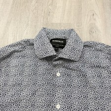 Bonobos Shirt Men's 15.5 - 34 Blue White Floral Flower Slim Fit Collared Preppy