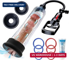 Penis Pump for Men - Manual Vacuum Enlarger with Strong Suction, 3 Silicone Slee