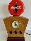 Vintage 1980s Coca-Cola electrical AM/FM radio with wooden