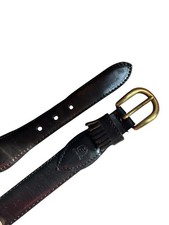 Vintage Christian Dior Men  s Black Full Grain Leather Belt Size 38 Made In Spain