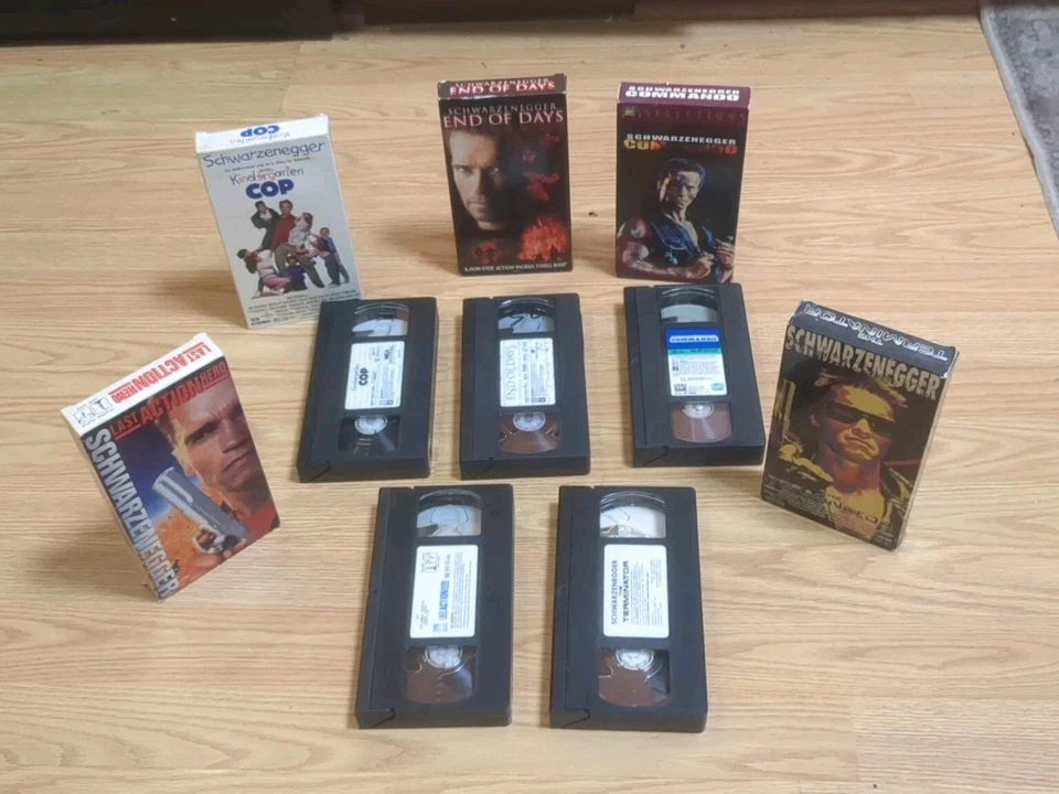 Лот товаров Арнольд Шварценеггер 5 видеокассет Терминатор Коммандос Детский сад Полицейский Больше Протестировано - Изображение 2 из 4