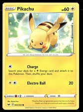 Pikachu Normal Common SWSH01: Sword & Shield Base Set 065/202 NM