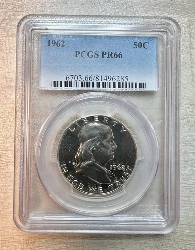 1962 Franklin Half Dollar PCGS PR66 Proof Silver $1 AUCTION NO RESERVE!
