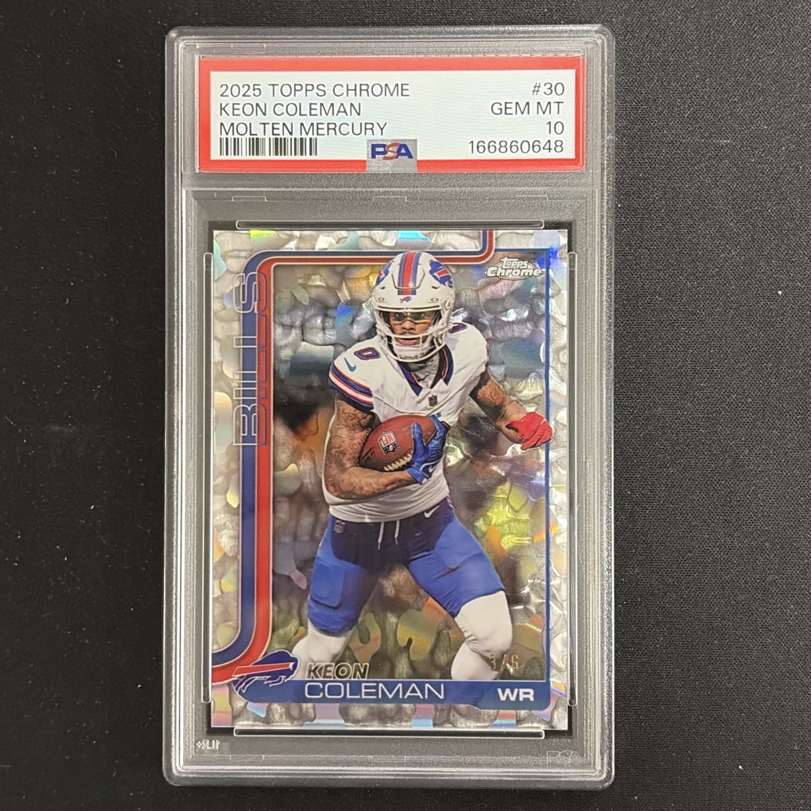 2025 Topps Chrome Molten Mercury Keon Coleman #30 3/6