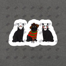 Spooky Cat Vinyl Sticker Decal Halloween Decor Horror Movie Lovers 881412