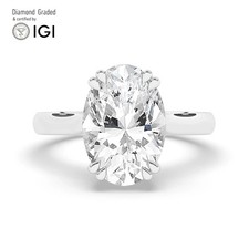 Oval Diamond Engagement Ring 14k White Gold Labgrown 3 Ct Solitaire