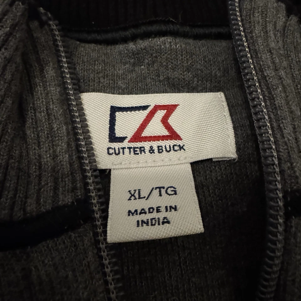 Cutter & Buck Overtime Half Zip Men’s XL Sweater Gray MCK00492 Overknit Pullover - Image 3 of 4