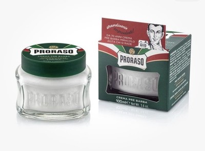 Proraso Pre-Shave Conditioning Cream Menthol and Eucalyptus Oil 3.6 oz