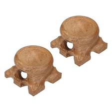 2Pcs Mini Wooden Crystal Ball Stand, 25mm Wood Display Stand Base, Red Brown