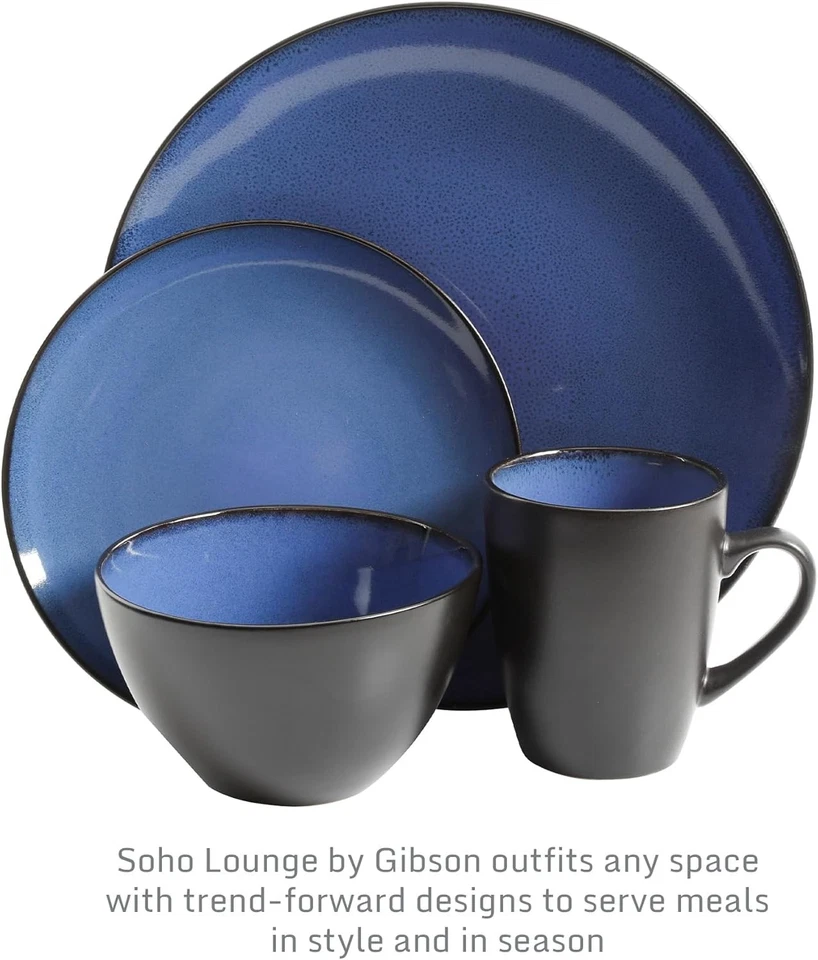 Gibson Elite Soho Lounge Round Reactive Glaze Stoneware Dinnerware Set, Service - Image 3 of 4