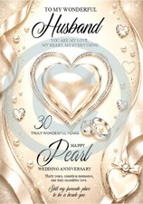 NEW To My Wonderful Husband on our Pearl Wedding Anniversary 30 Years A5 Card