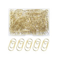 100 Pack Love Heart Shaped Paper Clips, Mini Paperclips Papers, 0.78, Gold