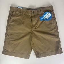 Columbia Shorts Mens Size 36 Flat Front Brown Flex Mount Adams Stretch NWT