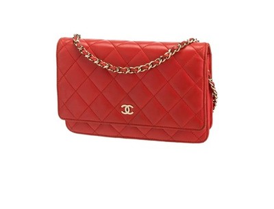 Chanel Classic Wallet on Chain WOC Red Caviar Leather Gold Hardware Full Set