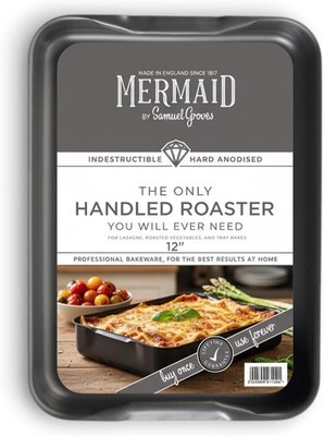 Mermaid Hard Anodised Aluminium Roasting Dish Pan Tray Oven