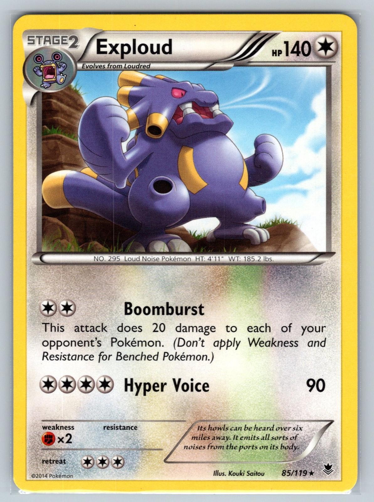 Exploud 85/119 Rare Phantom Forces Pokemon Lightly Played