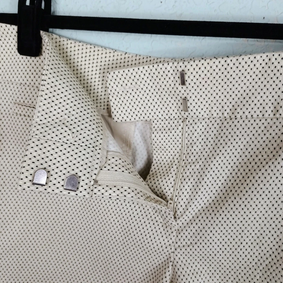Pantalones Cortos Ann Taylor LOFT Mujer Talla 6 Beige Crema Negro Blanco Lunares "Marisa" Foto 3 de 4