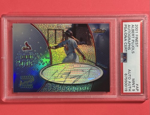 2001 Topps Finest Albert Pujols RC Rookie Auto PSA 9 PSA/DNA Cardinals HOF