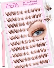 EMEDA Brown Self Adhesive Eyelashes Natural Looking Self-Adhesive Lash Clusters