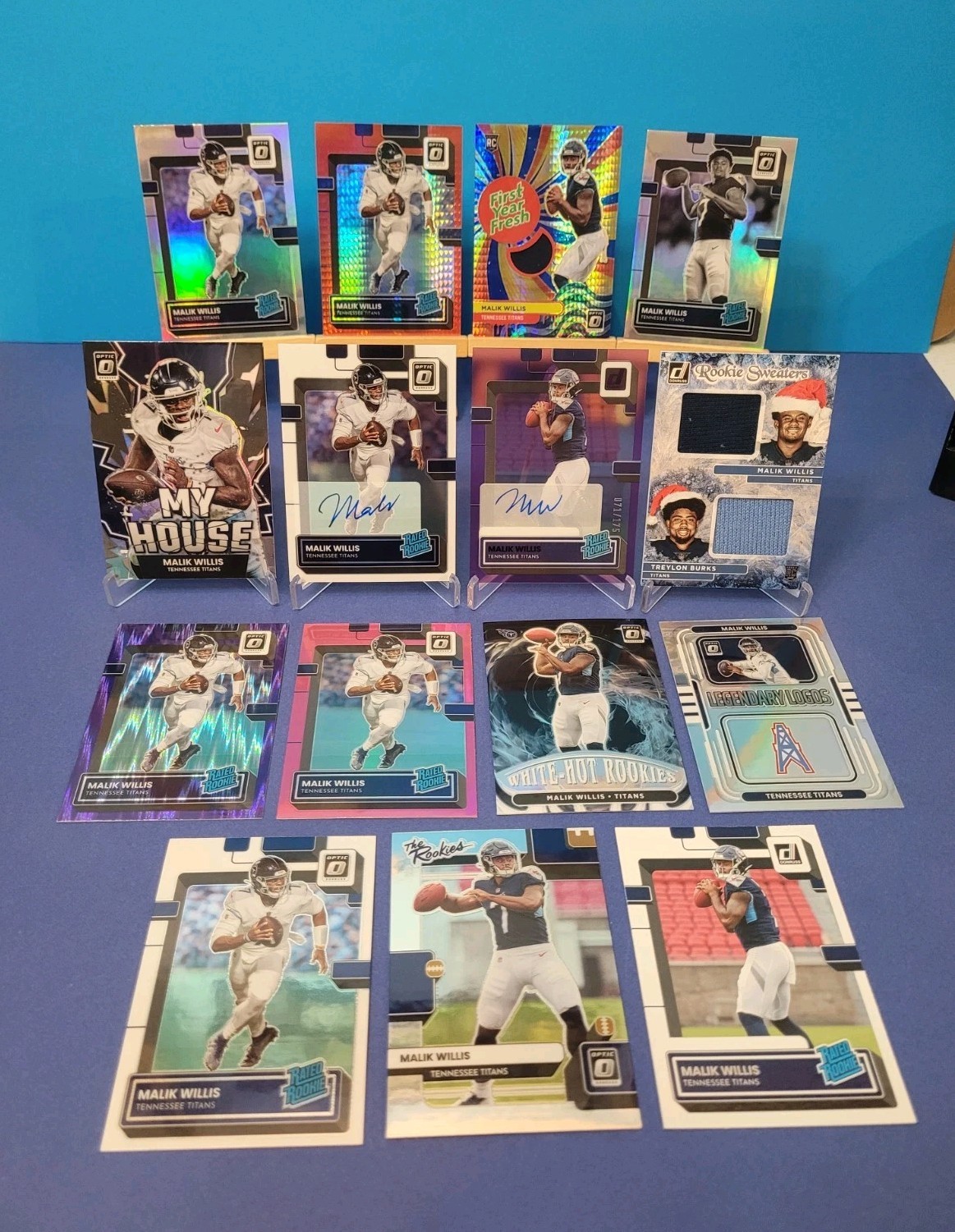 🔥Malik Willis🔥 2022 Panini Donruss Optic & Donruss (15) Card RC Lot