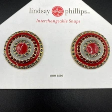 Lindsay Phillips Shoe Snap Scarlet & Grey Gray Ohio State Colors NWOT Unused