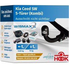 HOOK ANHÄNGERKUPPLUNG starr für Kia Ceed Sportswagon JD +13pol E-Satz spezifisch