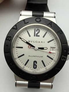 BVLGARI Aluminum AL38TA MEN'S Date Silver Dial Automatic Complete Box & Papers
