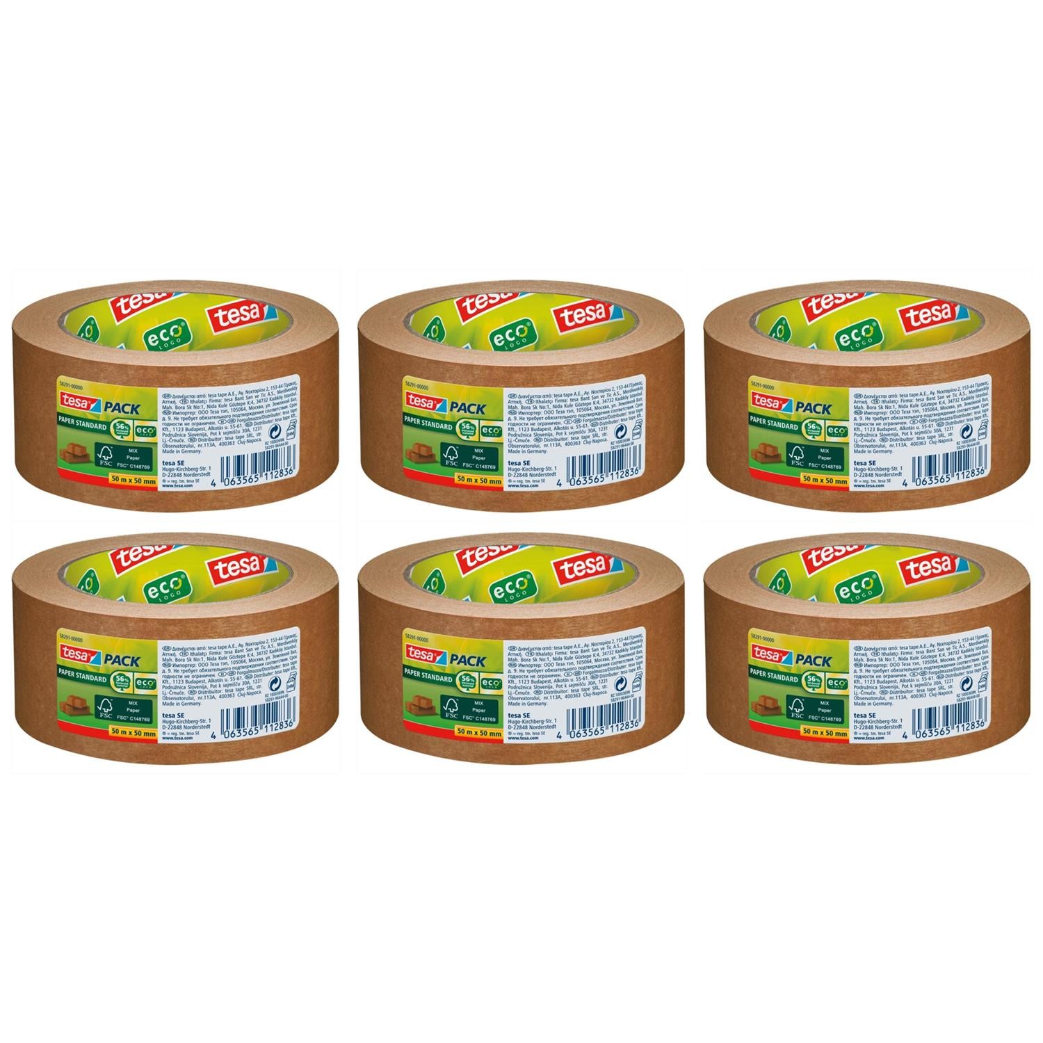 Ruban adhésif d'emballage tesa papier ecoLogo pour carton de déménagement et stockage maison