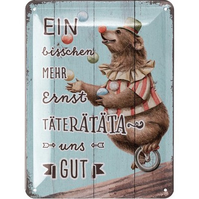 LANOLU Blechschild Ernst tut uns gut Humor Retro Deko - 15x20cm