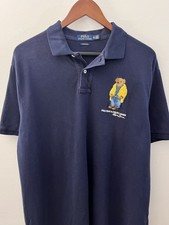 Mens Navy Polo Ralph Lauren Bear Polo Short Sleeve Shirt Size Xlarge Classic Fit