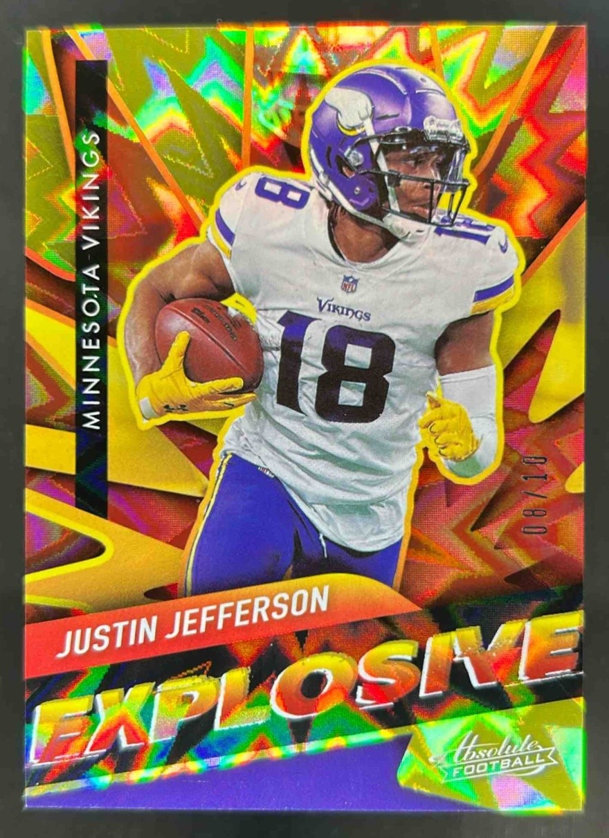 2021 Absolute Justin Jefferson Explosive Gold SP #/10 Vikings