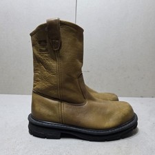 HY-TEST BY WOLVERINE MEN'S LEATHER MID CALF METAL TOE SAFETY BOOTS BROWN UK8