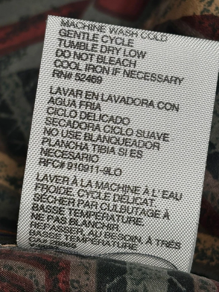 Impact 100% Silk Button-Up Shirt Mens Size XL Short Sleeve Tribal Drum Print NEW - Image 4 of 4