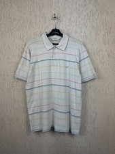 Yves Saint Laurent YSL White Coloured Striped Polo Neck T Shirt Size XL