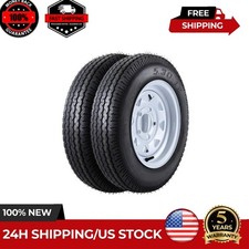 2pcs Trailer Tires 5.30-12 5.30x12 530-12 530 12 W12 Rims 5 Lug White Spoke 2pcs Trailer Tires 5.30-12 5.30x12 530-12 530 12 W12 Rims 5 Lug White Spoke