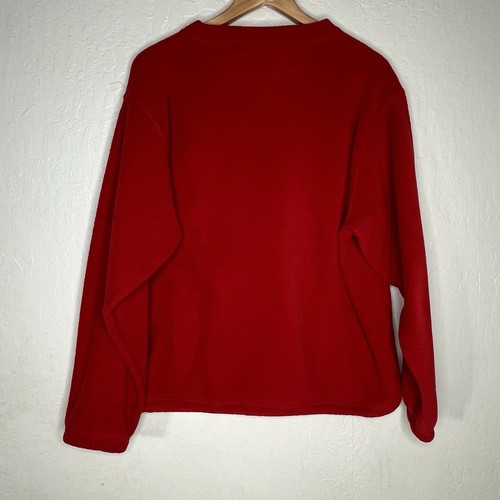 Pull col rond vintage Lands End laine mélangée fabriqué aux USA rouge