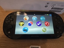 Sony PlayStation Vita Black PCH2003 WiFi Slim. Charging Cable Case & S2dvita SD